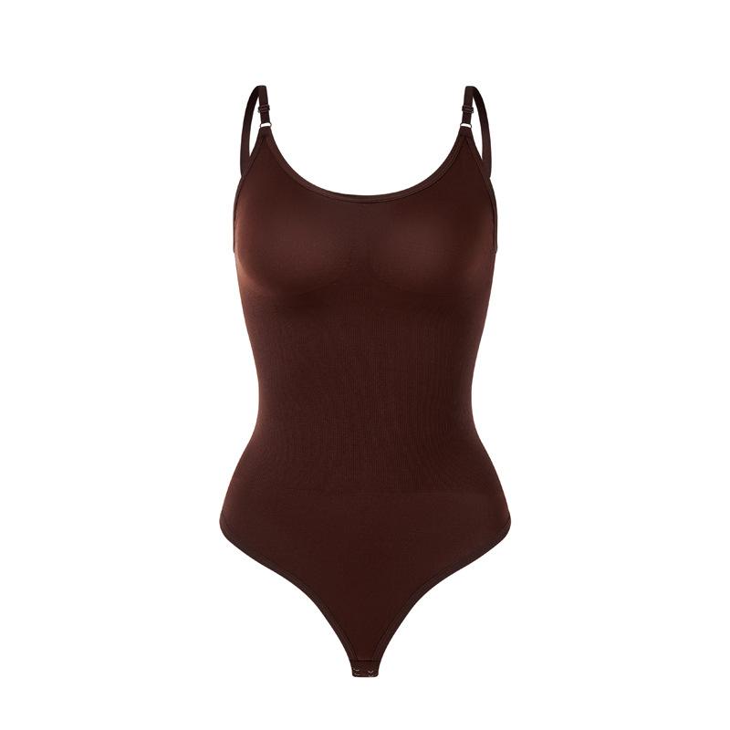 Боди большого размера с контролем живота и подтяжкой ягодиц, бретели в стиле стрингов, бесшовное моделирующее боди