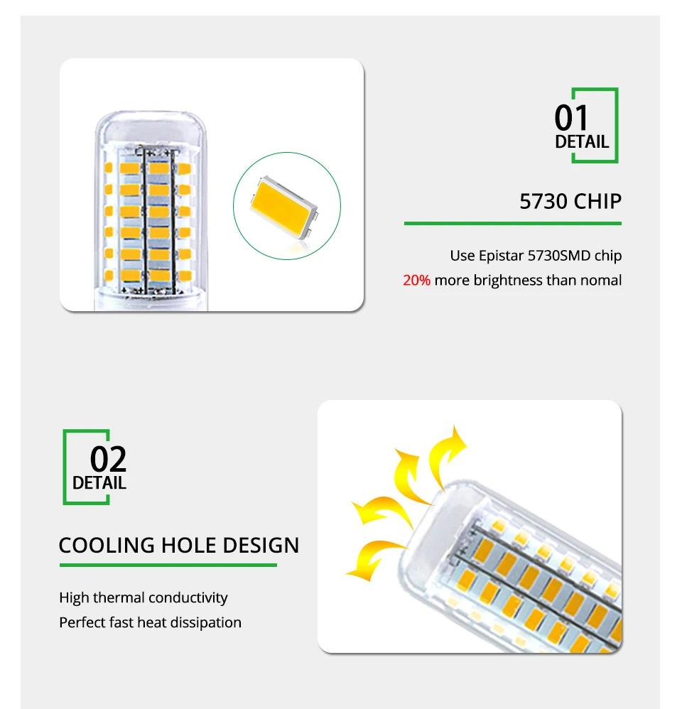 E27 LED Lamp LED SMD 5730 220V Corn Light Bulbs 36 56 72LEDs Lamparas LED Chandelie For Home Decoration Ampoule Led Light