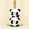 Cute Panda Plush Keychain Charming Couple Bag Ornament Short Plush Toy Gift