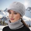 Женская теплая вязаная зимняя шапка Теплая шапка с подкладкой из флиса и защитой ушей с козырьком от солнца