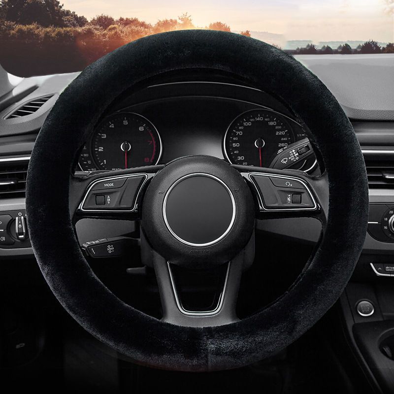 Car Accessories Winter Warmth Steering Wheel Cover Christmas Gift Cute Antlers Steering Wheel Protections Cover Plush Anti-Slip