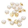 20 Pieces Faux Pearl Buttons Rhinestone Embellishments Flatback for DIY 12mm