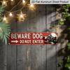 2D Flat, 1pc Vintage Sign "Beware Dog Do Not Enter" 15.7X3.9inch Rustic Warning Aluminium Decorative Sign for Home Farmhouse Garage Garden Porch and