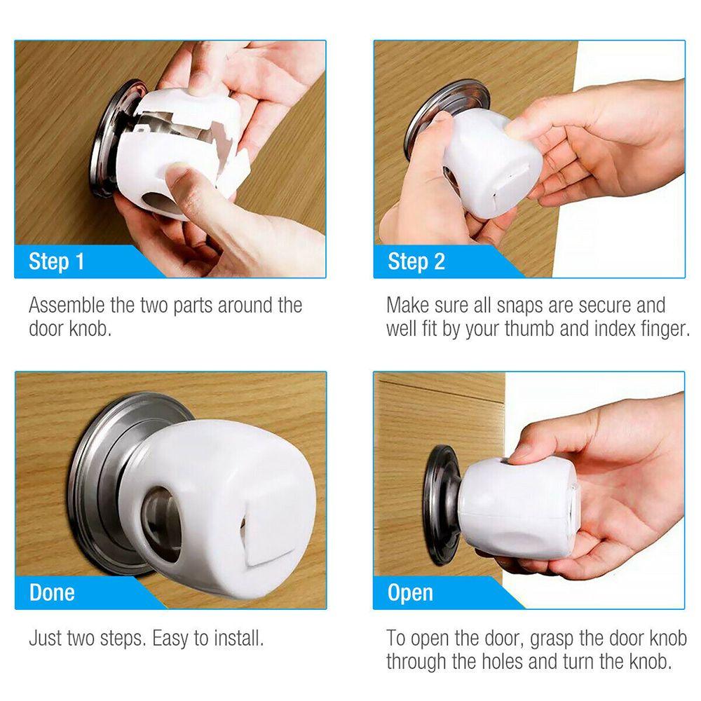 Kids Child Proof Plastic Children Door Knob Cover Home Accessory Handle Sleeve Safety Lock Cover