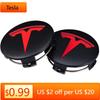 Автомобильная наклейка Tesla 4 шт. 56 мм Черно-красные центральные колпачки колес автомобиля Колпаки дисков Логотип для Tesla Model 3 Y X S Колпачки ступицы Автоаксессуары