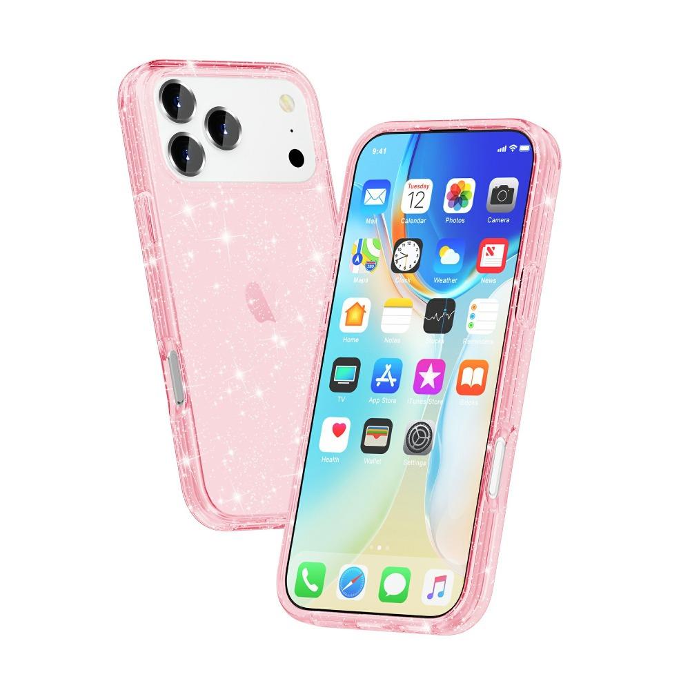 Роскошный Противоударный Чехол-Броня с Блестками из PC+TPU для IPhone 17 Air 16 15 14 Plus 13 12 11 Pro Max Многослойный Защитный Бампер Задняя Крышка