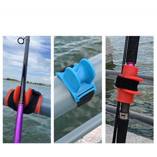 U-shaped Fishing Rod Holder with Fastener Tape Non-Slip Design Compact Size Portable Fishing Pole Bracket Support Accessories