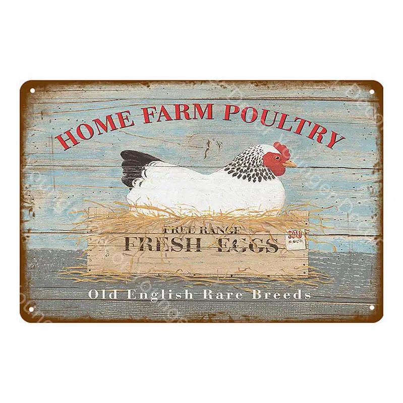 Family Butchers Tin Signs Beef Cuts Duck Eggs Wool Vintage Metal Plaque Farmhouse Farm Shop Wall Decor Cow Pig Poster YI-120