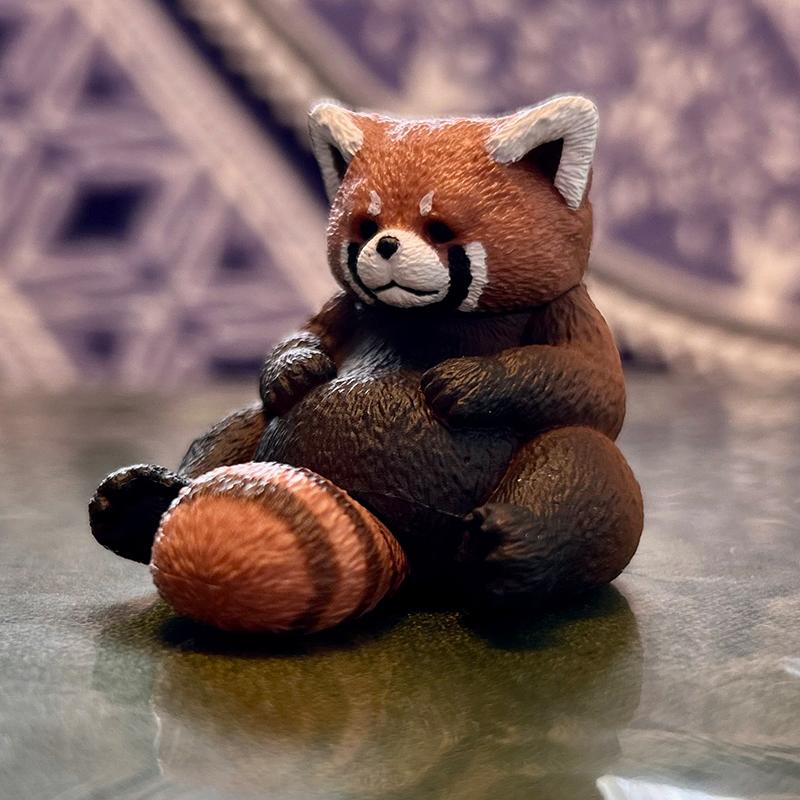 Genuine Gacha Figure Small Scale Model Round Rolling Animal 03 Giraffe Tiger Sloth Red Panda Action Figure Model Toys