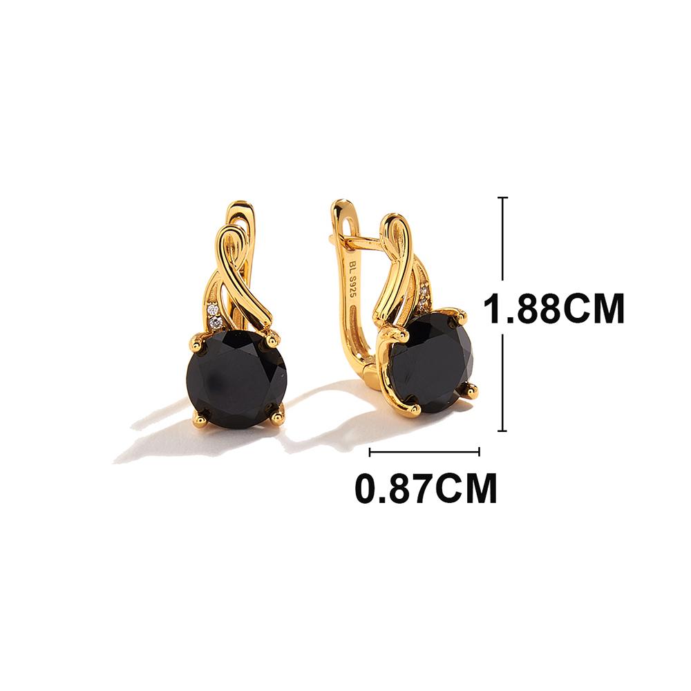 Модные новые натуральные черные шпинель из стерлингового серебра 925 пробы, потрясающие серьги-застежки для женщин, вечерние модные ювелирные изделия, подарок