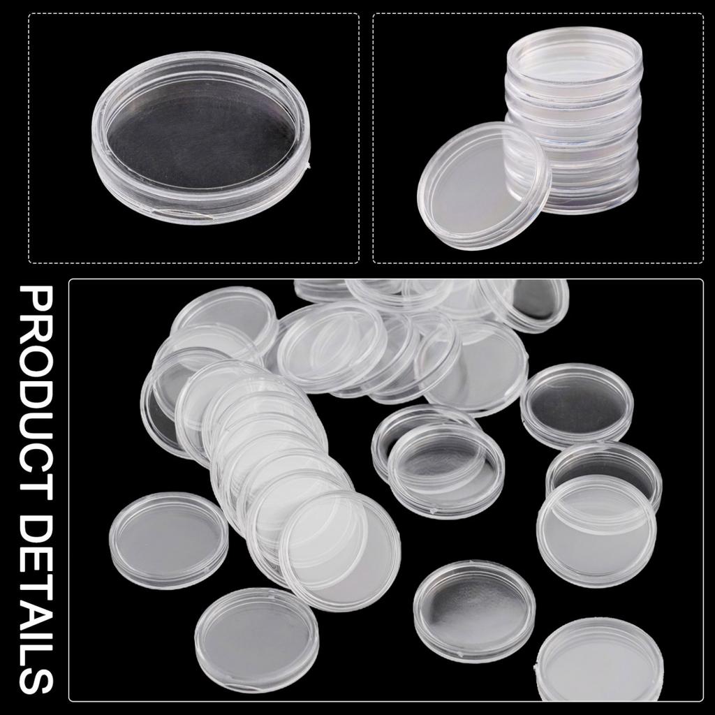 Collections Coin Holders Transparent 100pcs 22mm Round Plastic Capsules