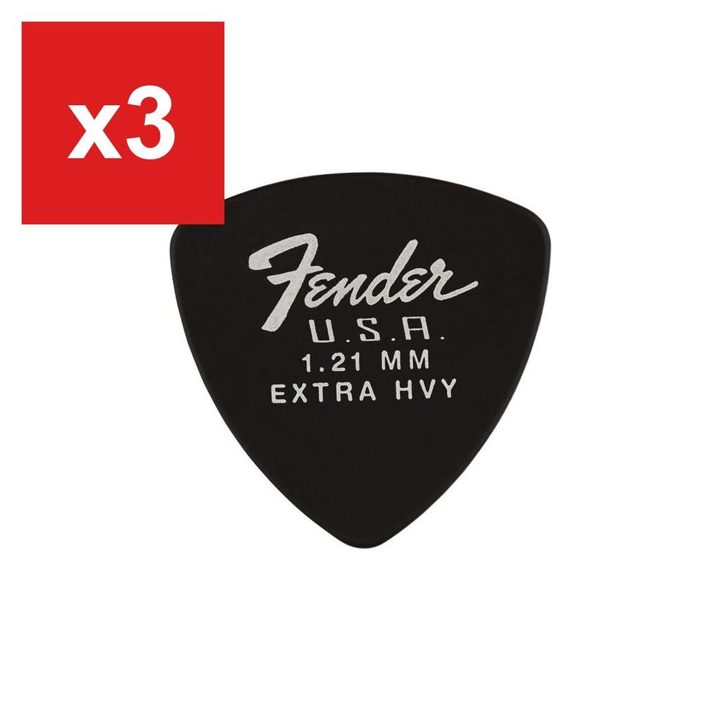 Медиаторы для гитары, Fender, Форма 346 Dura-Tone 1,21 мм, Упаковка 12 шт., Черные