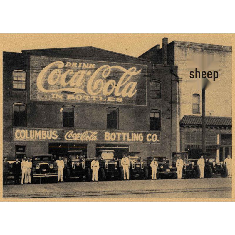 Vintage Republic of China Coca-Cola Poster: Retro Kraft Paper Wall Art for Bars, Restaurants, and Coffee Shops
