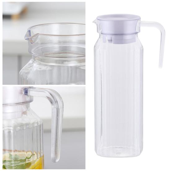 Пластиковые кувшины объемом 1,1 литра с крышкой, кувшин для чистой воды без содержания бисфенола А для холодного чая, лимонада, небьющийся кувшин для напитков, холодильник, кувшин для домашнего офиса
