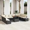 VidaXL 11-piece Garden Sofa Set Black Poly Rattan, Garden and Terrace, Modern Rectangular Sofa 3358749