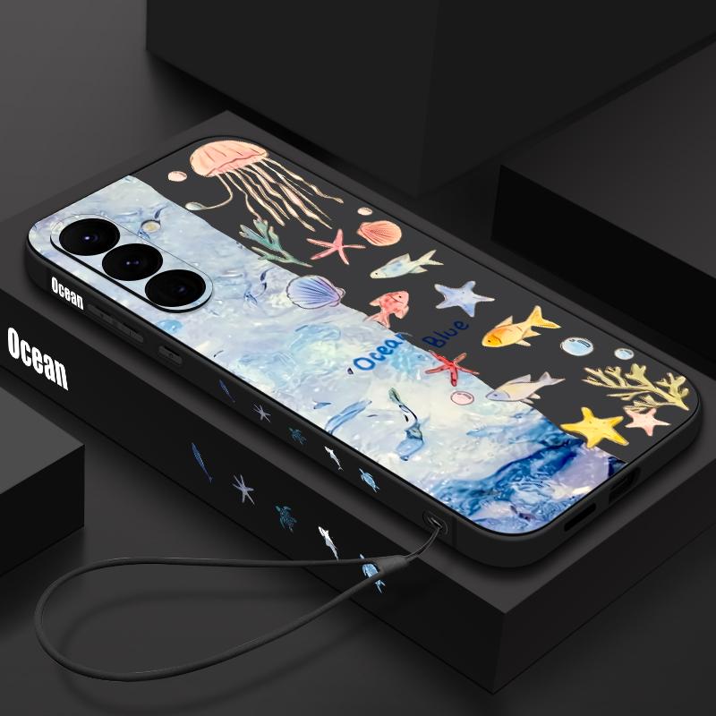 Чехол с принтом 'Акула и Рыбы Океана' для Samsung Galaxy S26 S25 Ultra S24 S23 S22 Plus S21 FE A15 A16 A17 A35 A36 A54 A55 A56 5G Мягкий чехол