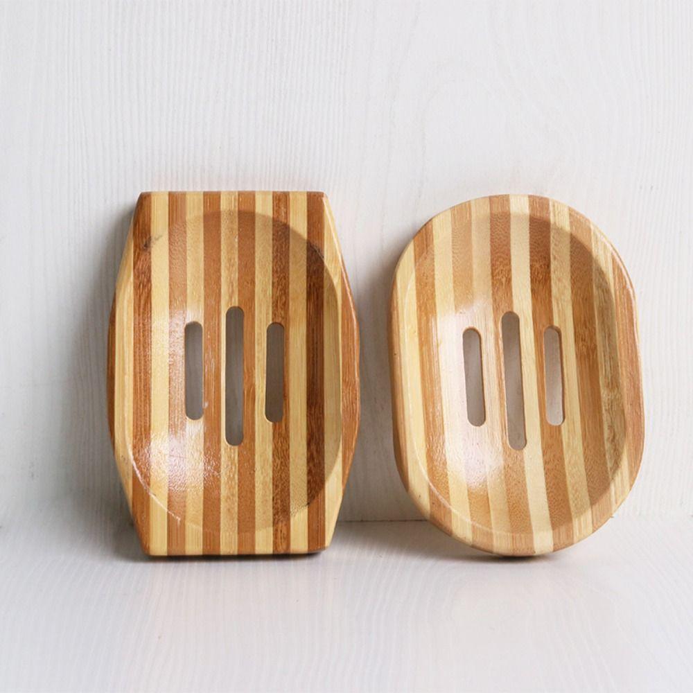 Square Drainer Bamboo Soap Holder Durable Soap Tray Home