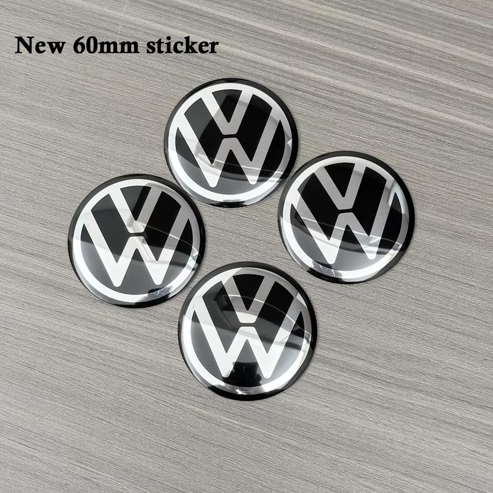 Car Sticker 4pcs Black silver 56mm/60mm/65mm Car Wheel Center Hub Caps Sticker Badge Accessories For VW Volkswagen R GTI G zh9