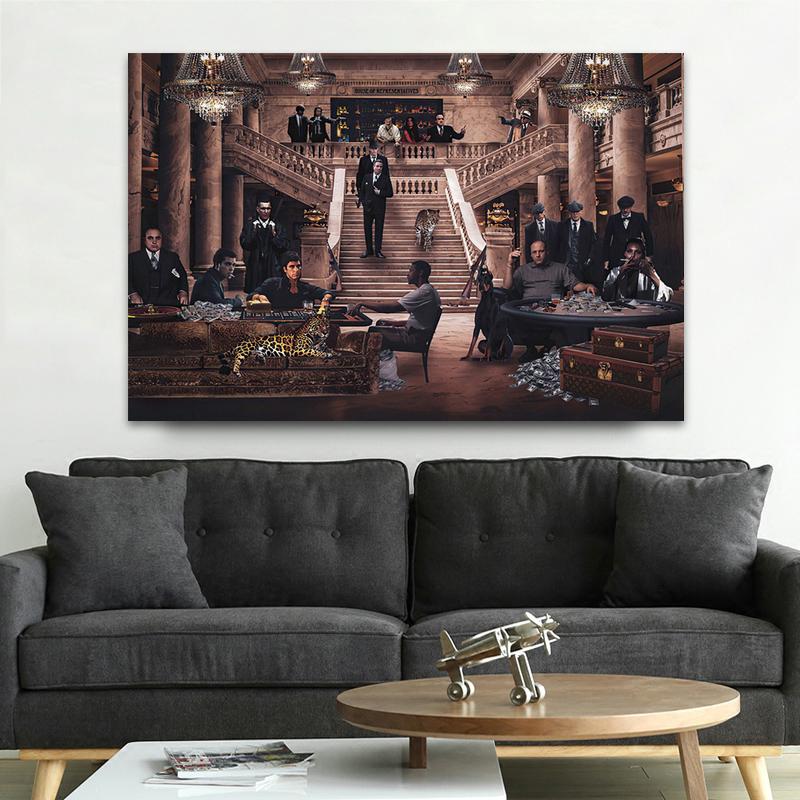 Классический фильм Гангстеры Крестный отец Плакаты и принты Современная фигура Картина на холсте Настенная картина для гостиной Домашний декор