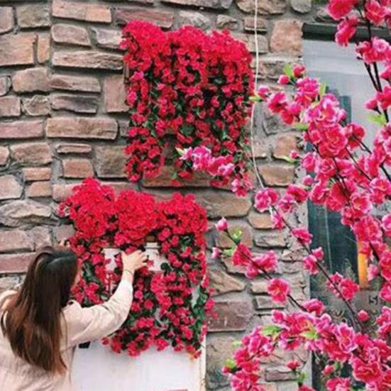 Yousheng Artificial Hanging Violets Faux Violets with Long Vines Realistic Fake Flowers for Home Wall Window Box Wedding Outdoor Garden Arch