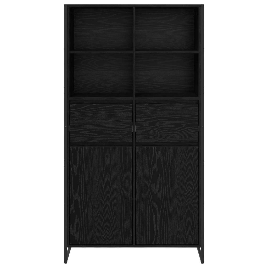 Sideboard 2 pcs Black Oak Effect 81 x 36 x 150.5 cm
