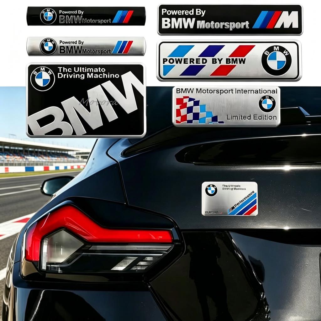 VYOJ1 New 3D Aluminum Car Styling Stickers Body Trunk Decoration For BMW M Power Performance E90 E91 E92 E93 X1 X3 X5 X6 M3 M5 F18 E63