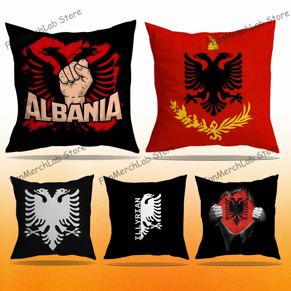 Illyrian Albania Flag Logo Cushion For Bedroom Car Coffee Shop Room and Living Room Sofa Decorative Pillow Cover Case