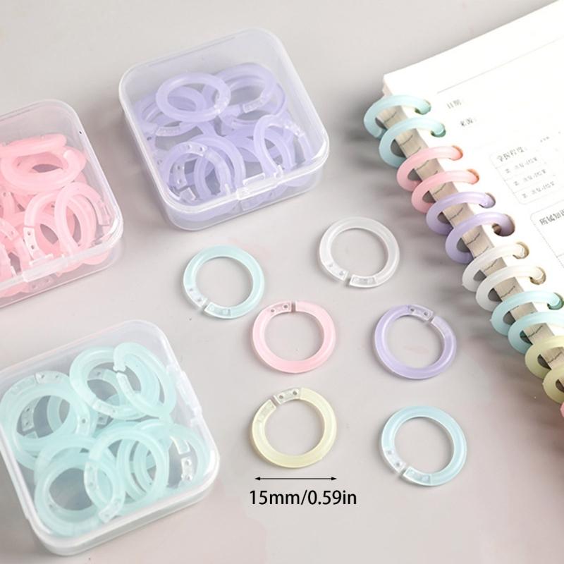 100Pcs Colorful Binder Rings 15mm Detachable Binder Rings Book Rings for Index Card Loose Leaf Notebook Binder Journal