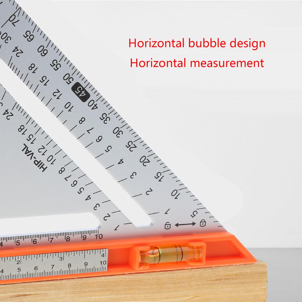 Плотницкий угольник, многофункциональный транспортир, угольник для измерения углов 45 и 90 градусов, разметочный шаблон с уровнем и линейкой