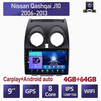 9-дюймовый Android Carplay для Nissan Qashqai J10 2006-2013, автомобильный радиоприемник, мультимедийный видеоплеер, GPS-навигация, WIFI, 4 + 64 ГБ