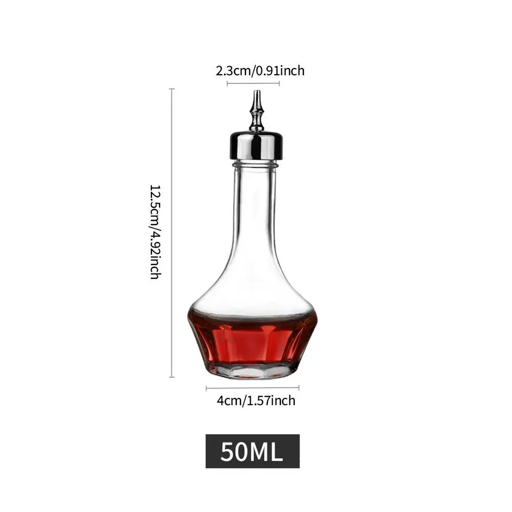 Cocktail Bitters Bottle Vintage Glass Design with Stainless Steel Dasher Top Professional Bar Accessory Bar Tool 30/50/90/100ml