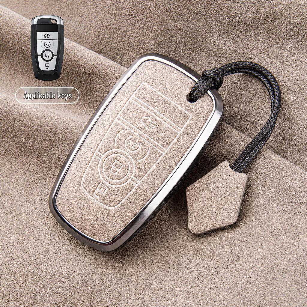 Premium Sheepskin Key Cover for Ford Explorer ST, Edge L, Mondeo EVOS