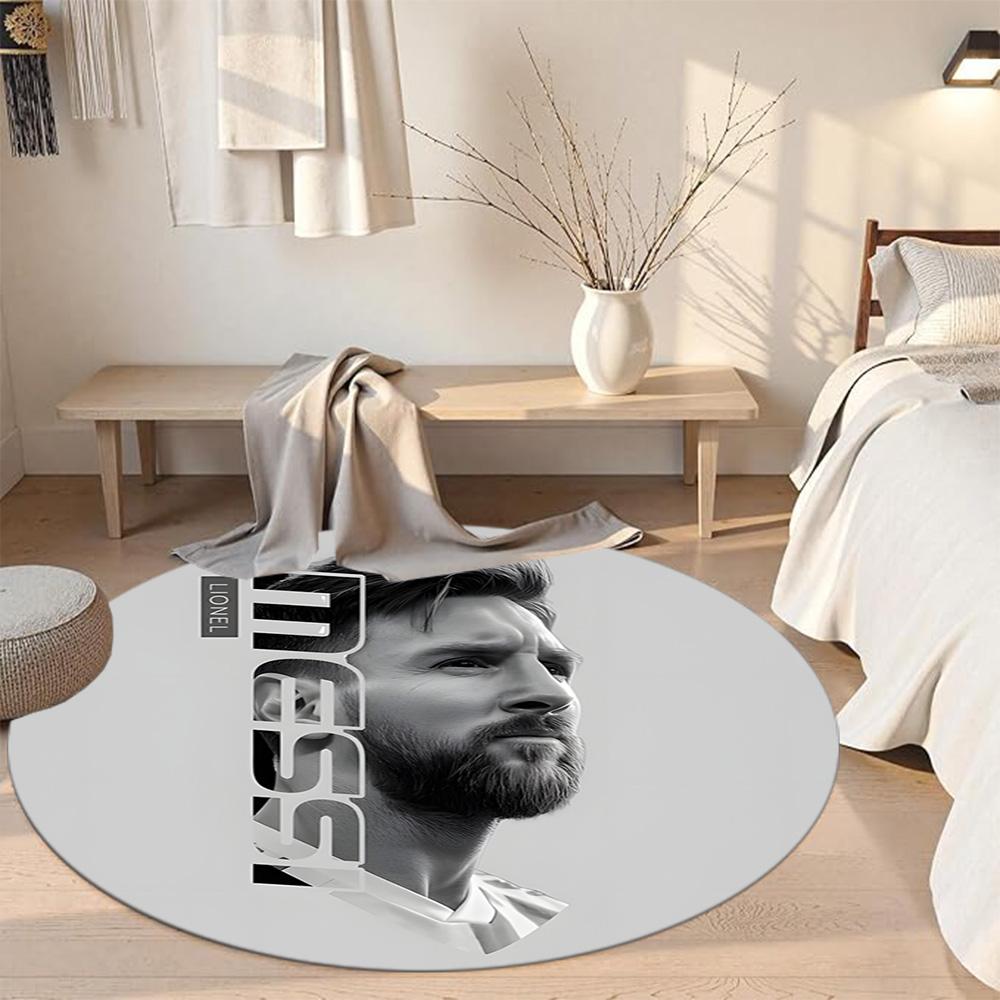 Messi Round Floor Rug Suitable for Playrooms Living Rooms Dining Room Game Room Anti-slip Round Rug Decorate Offices Perfect Gift for Women Men