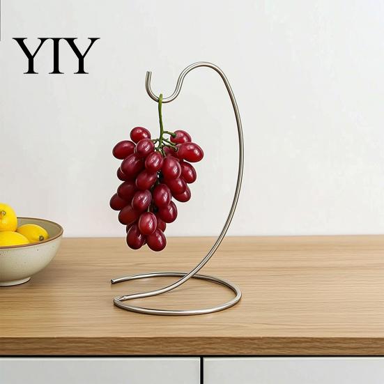 Fresh Fruit Hanger Banana Hanger, Stainless Steel with Hook Stand, Keep Space-saving Holder Bananas Free Longer, Space-Saving Rack for Kitchen