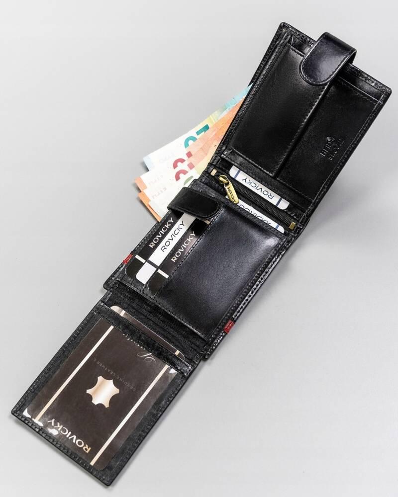 Large men's wallet made of natural leather - Rovicky