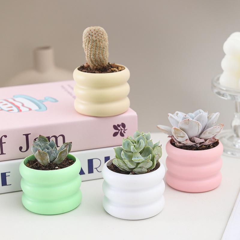 Handmade Creative Mini Plastic Flower Pot Ornament for Succulents