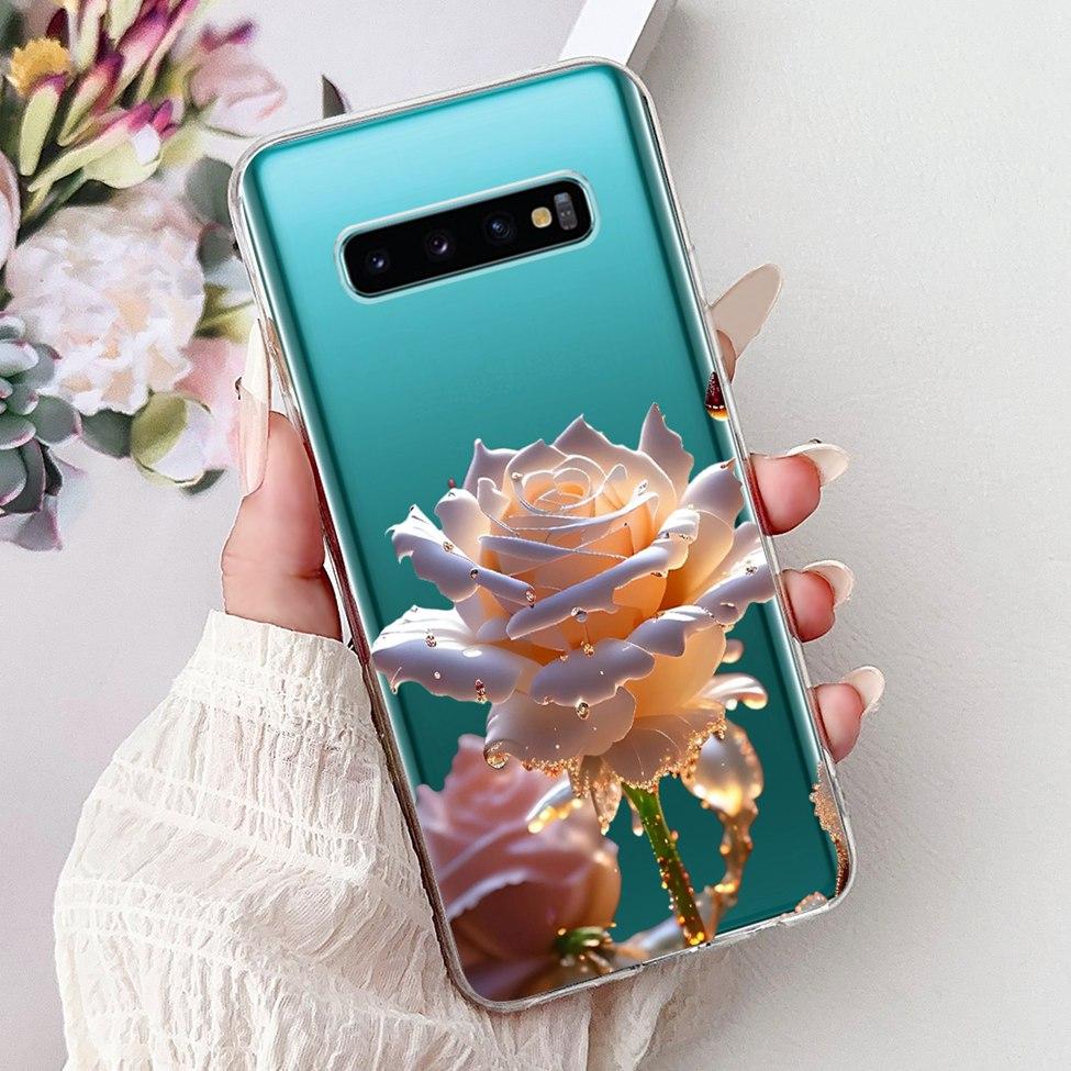 Чехол для Samsung S10 Plus SM-G975F Милый Кавайный Модный Цветочный Роскошный Крутой Расписной Мягкий Чехол для Телефона Samsung Galaxy S10+