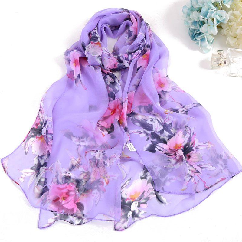 Women's Winter Long Fashion Chiffon Printed Decorative Scarf