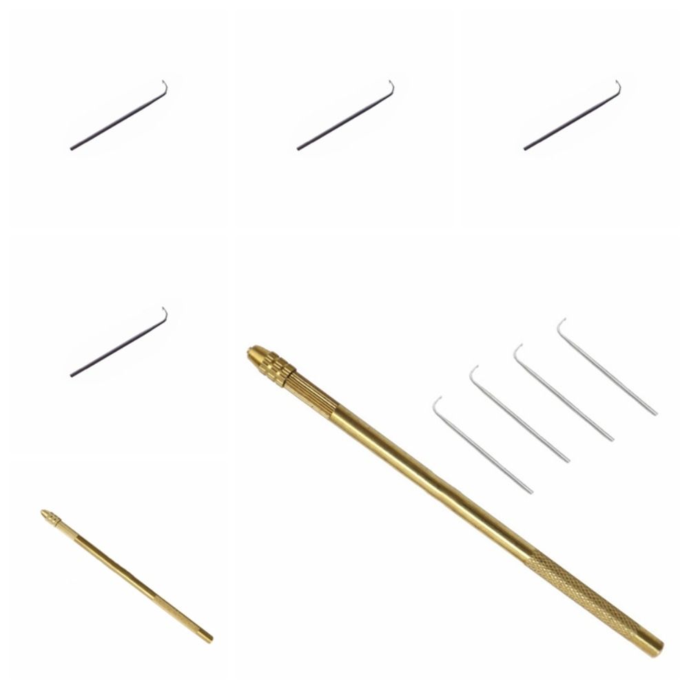 5pcs/set Copper Handle Lace Wig Needles Durable Wig Making Kit Ventilating Needles  DIY