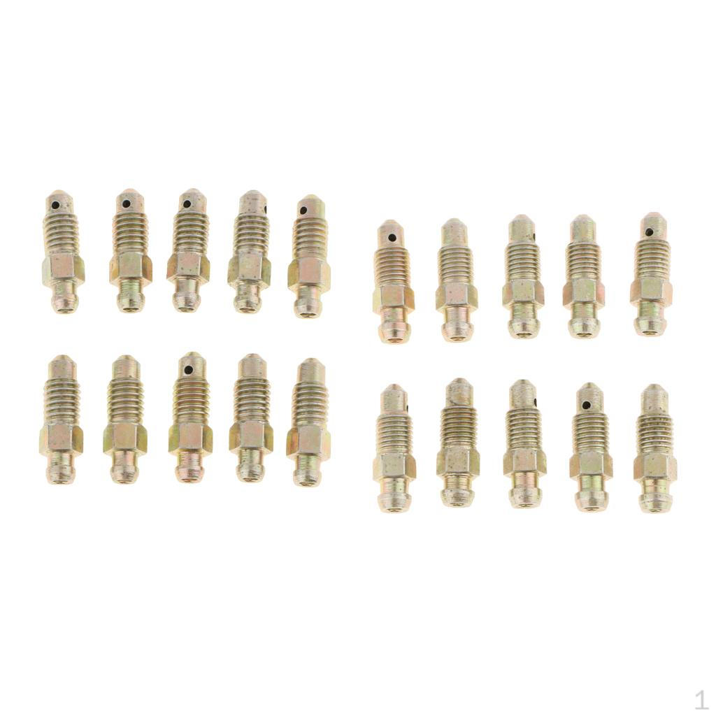 20 Pieces Car Front And Rear Brake Bleeder Screws Resistant 26mm+25mm