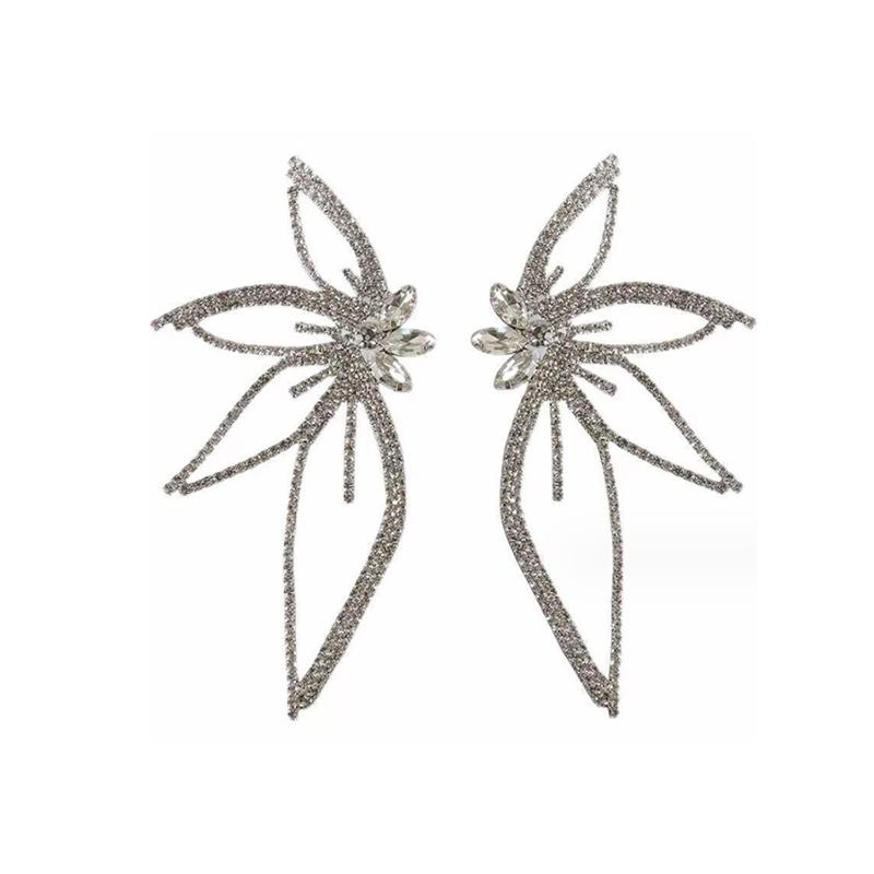 Роскошные модные преувеличенные серьги-гвоздики с кленовым листом из циркония для женщин, индивидуальное заявление, ювелирные изделия, подарок Pendientes Mujer