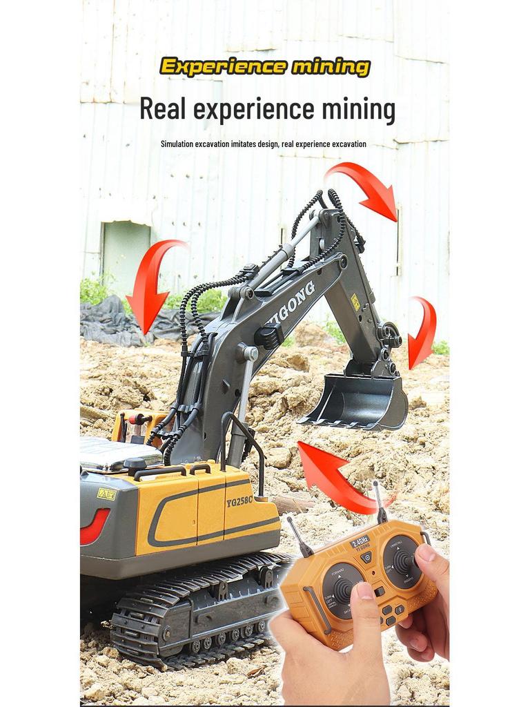 Free Shipping Alloy Remote Control Excavator Dump Truck Toy for Kids