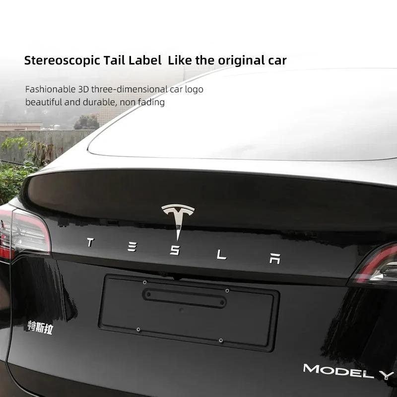 TBQW4 Car Logo Sticker Trunk Label Decals Decoration Accessories For Tesla Model 3 Model S Model X Model Y Cybertruck Roadster SpaceX