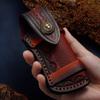Leather Sheath Holder Pocket Hunt Flashlight Case Fold Knife Tool Camp Outdoor Carry Belt Loop Case
