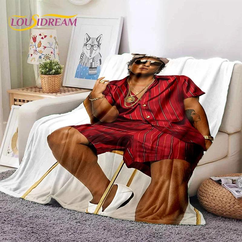 Bruno Mars 3D Singer Star Soft Flannel Blanket for Beds Bedroom Sofa Picnic,Throw Blanket for Cover Outdoors Leisure Nap Gift