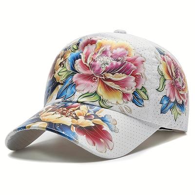 Бейсбольная кепка с цветочным принтом в стиле бохо, быстросохнущая сетчатая дышащая спортивная шляпа от солнца, регулируемая легкая шляпа для папы для женщин