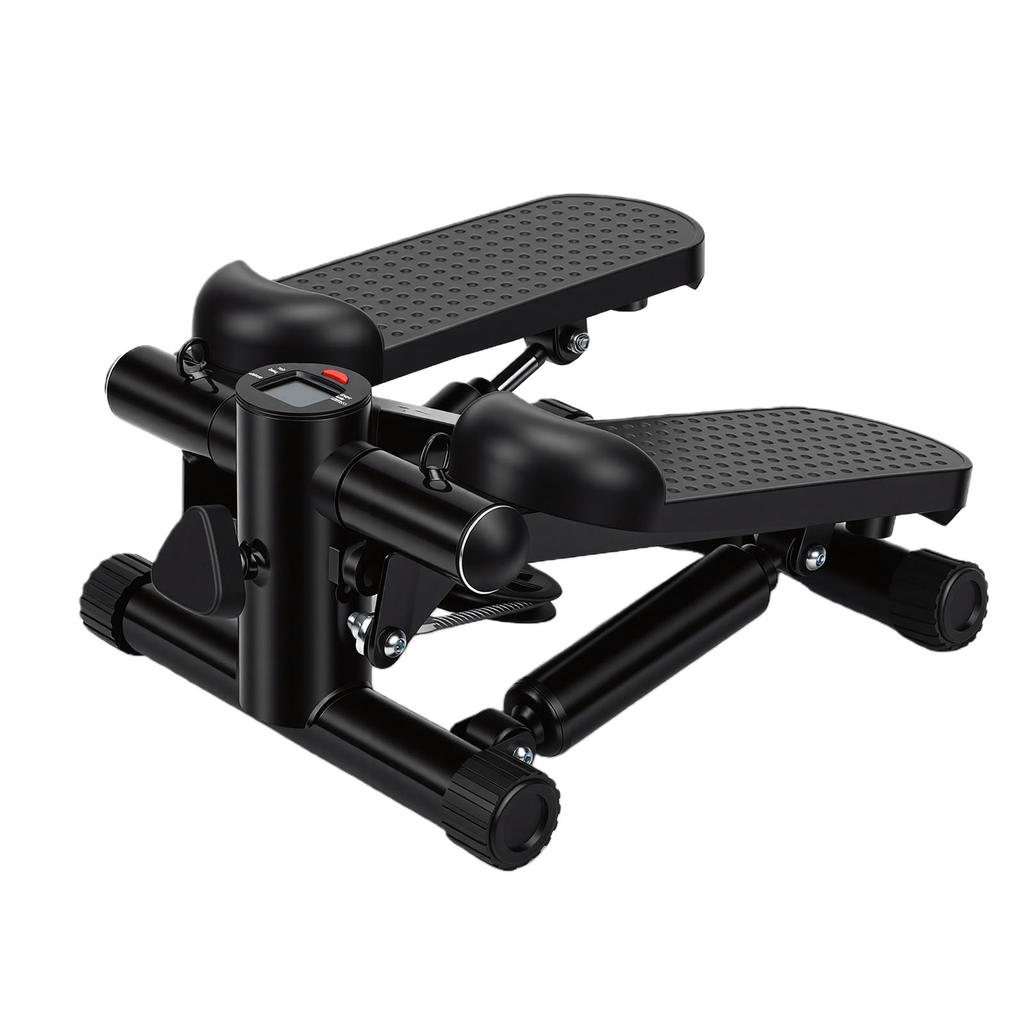 Гидравлический фитнес-степпер, тихий, с тремя уровнями регулировки, лестничный тренажер со встроенными эспандерами и LED-экраном для дома