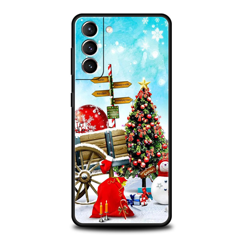Зимний чехол Merry Christmas для Samsung Galaxy S24 S23 S22 S20 S21 FE Ultra S24 S23 S10 S10E S9 S8 Plus 5G Чехол-сумка для телефона