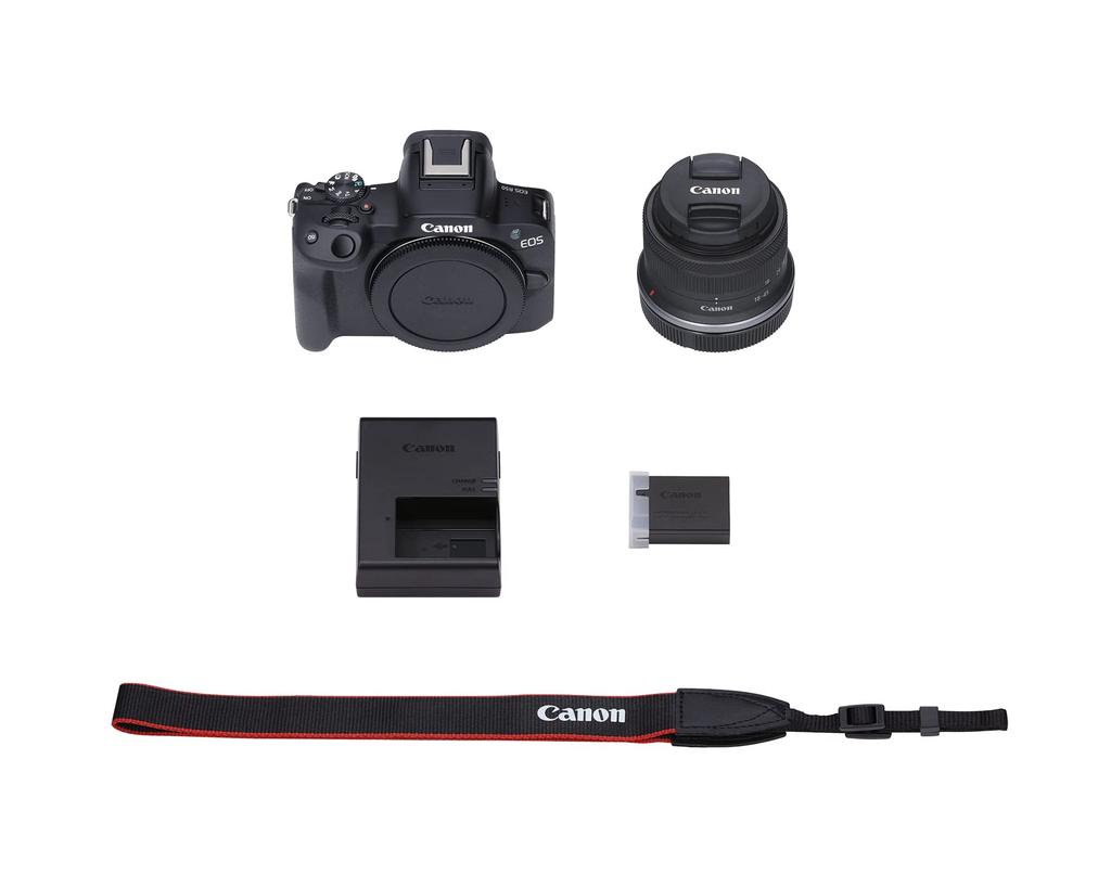 Canon EOS R50 (Black) Mirrorless Camera with RF-S18-45mm F4.5-6.3 STM Lens (Renewed)