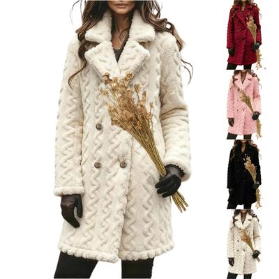 Женское модное повседневное вестерн-двубортное меховое пальто с длинными рукавами